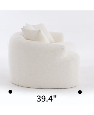 Streamdale Compact Chenille Sofa with 3 Decorative Pillows