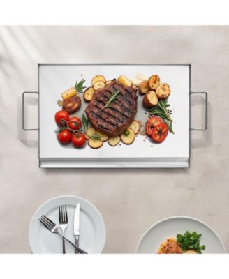 23 x 16 Inch Stainless Steel Griddle Plate for Gas Grill with Handles