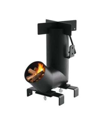 Portable Wood Burning Rocket Stove with Carry Bag, Carbon Steel Camping Cooking Stove