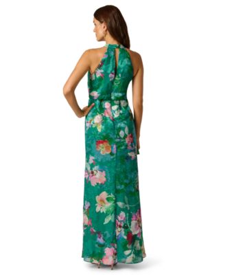 Women's Printed Halter Neck Maxi Dress