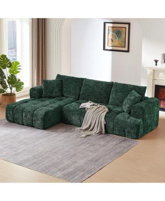 Chenille L-Shape Luxury Sectional Oversized Sofa, Minimalist Design, Comfy Sleeper Couch
