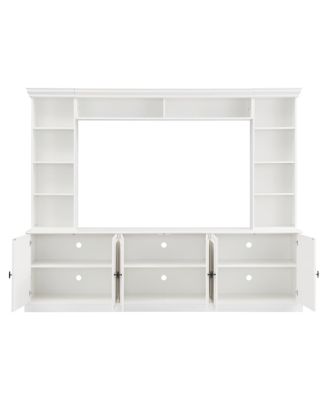 97.4"W 4-Piece Wall Unit Entertainment Center with Bookshelf for TVs Up to 70".