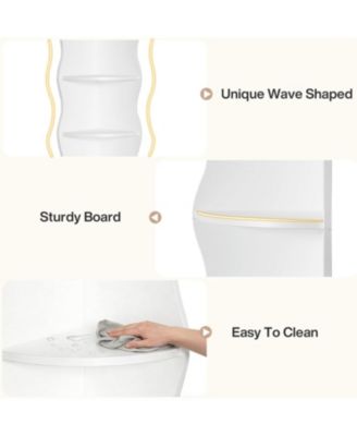 White Corner Shelf, 70.8-Inch Tall Modern Free Standing Corner Bookshelf, 5-Tier Display Corner Bookcase