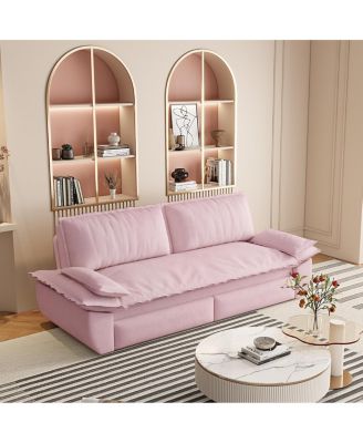 Queen Pull Out Sofa Bed, 3-in-1 Convertible Sleeper, Velvet Loveseat