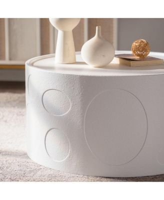 Round Handcrafted Wooden Side Table, Sturdy Pedestal, Living Room Furniture