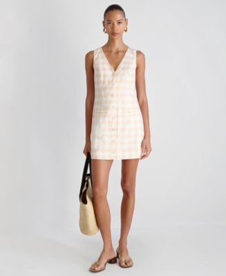 French Connection Women's V-Neck Gingham Mini Dress - Macy's
