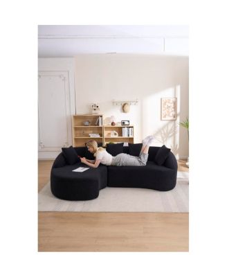 Compression L-Shape Sectional Sofa,Modular Chenille Couch