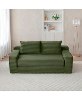 Streamdale  Furniture Memory Foam Cloud Loveseat Sofa, 2-in-1 Convertible Folding Couch Bed