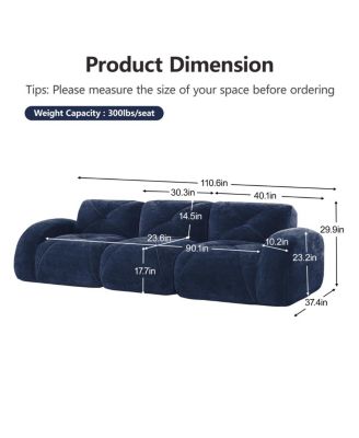 Streamdale Boneless Tufted Velvet Modular Sectional Sofa Couch