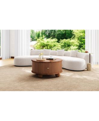 Streamdale Round Fluted Coffee Table with Storage