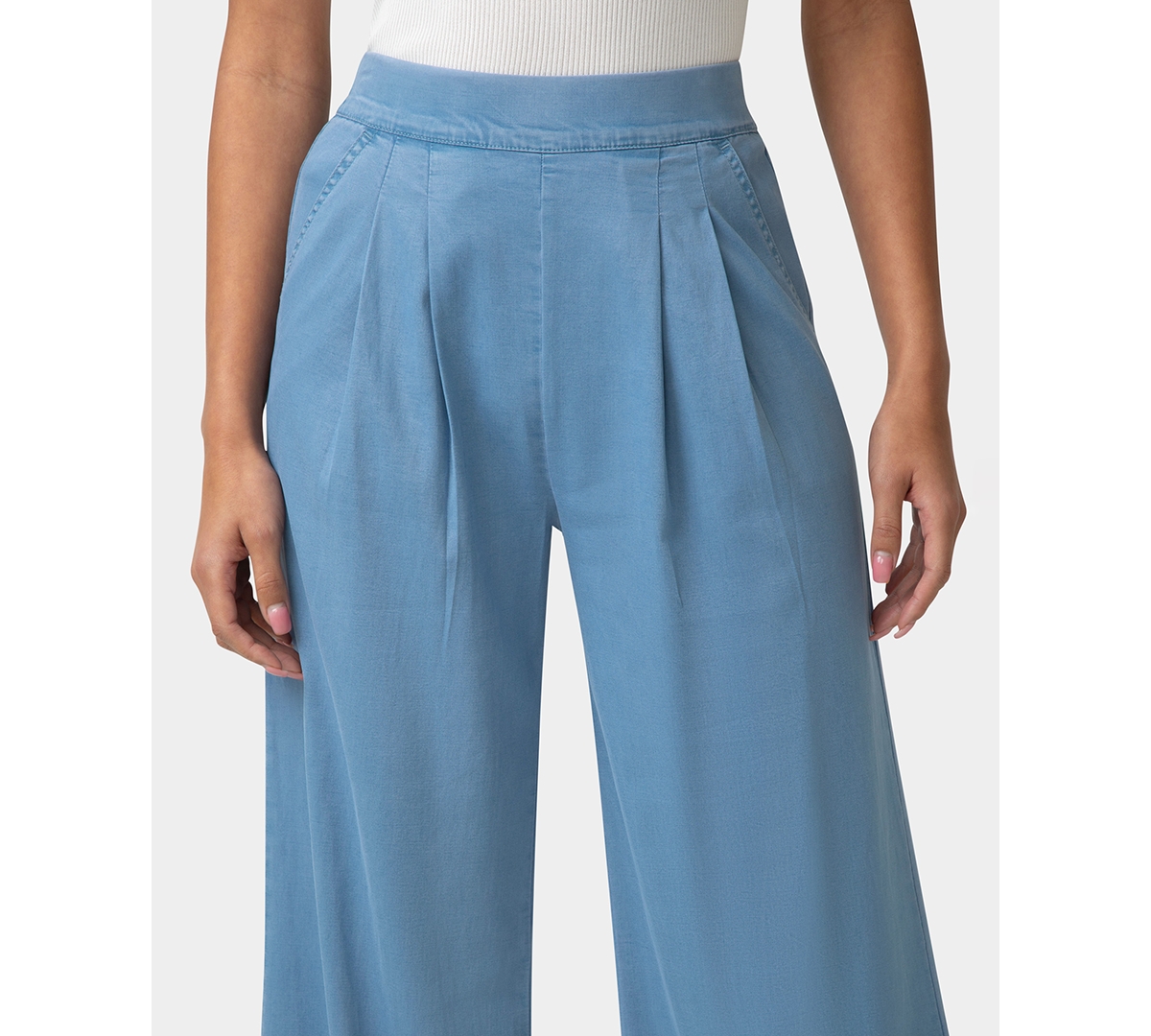 Hue Women's Fluid Denim Palazzo Sleepwear Pant