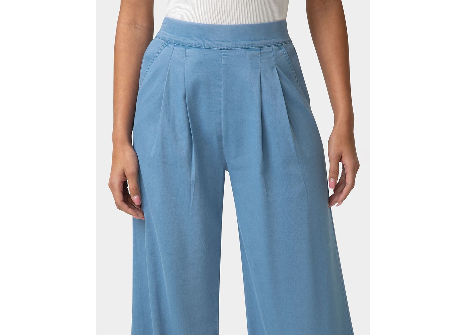Women's Fluid Denim Palazzo Pant
