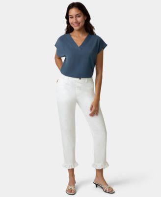 Women's Ruffle Denim Skimmer Pull-On Pant