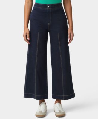 Women's Fine Lines Denim Crop Wide-Leg Sleepwear Pant