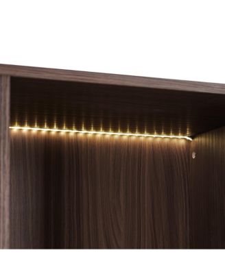 Casainc Modern 51.2" Tall Lighted Display Cabinet with Tempered Glass Door and Metal Frame