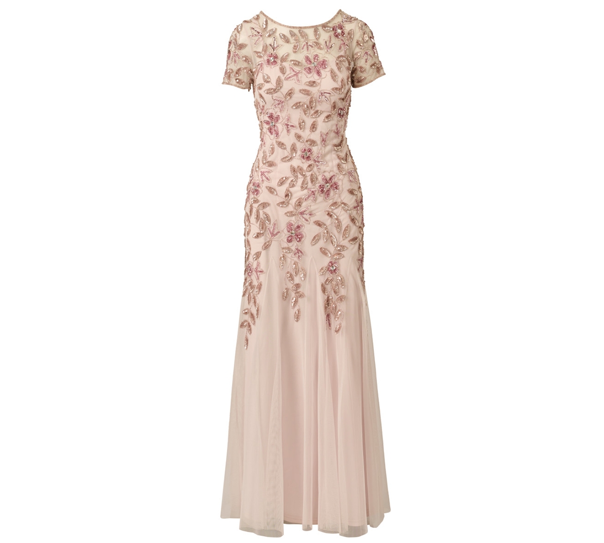 Adrianna Papell Floral-Beaded Gown