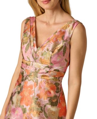 Women's Floral Jacquard Midi Dress
