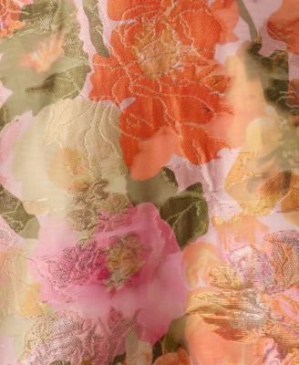 Women's Floral Jacquard Midi Dress