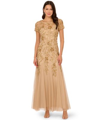 Adrianna Papel Women's Floral-Beaded Gown