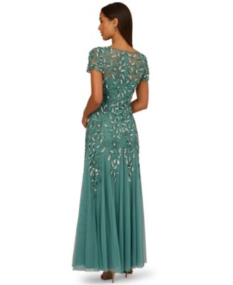 Adrianna Papel Women's Floral-Beaded Gown