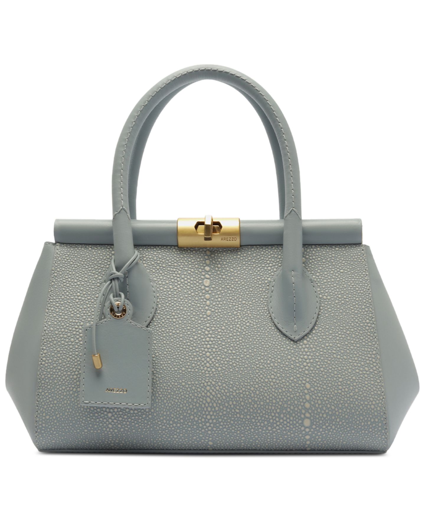 Женская сумка Arezzo Morgan Small Turn-Lock Tote Handbag, цвет: Синий — фото 1