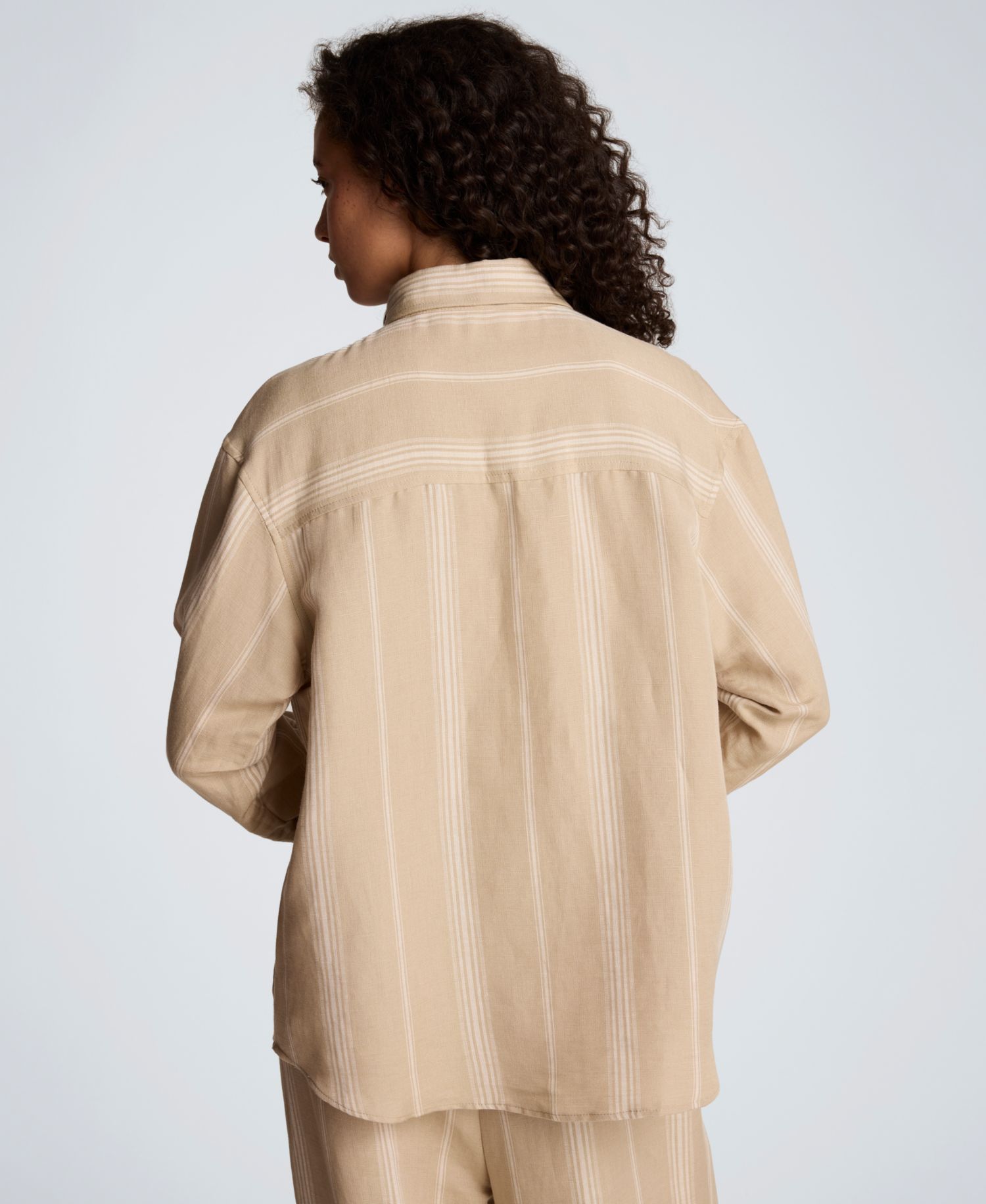 Women's Drop Shoulder Linen Boyfriend Shirt