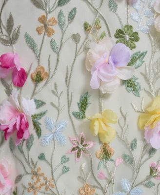 Women's Sleeveless Mock Neck Floral Embroidered Dress