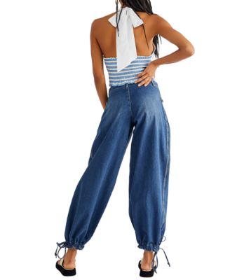 Women's Lotus Tie Hem Balloon Jeans