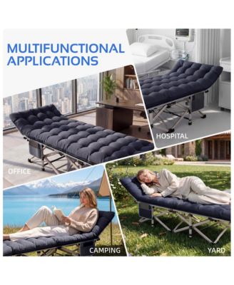 SUGIFT 2-Piece Folding Bed Camping Cots with Removable Cotton Mattress (2 in a set), 600 lbs