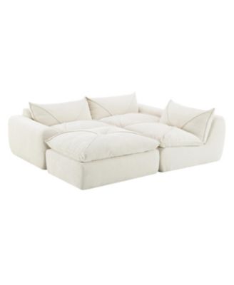 116" Fully Compressed Sofa - No Assembly Chenille