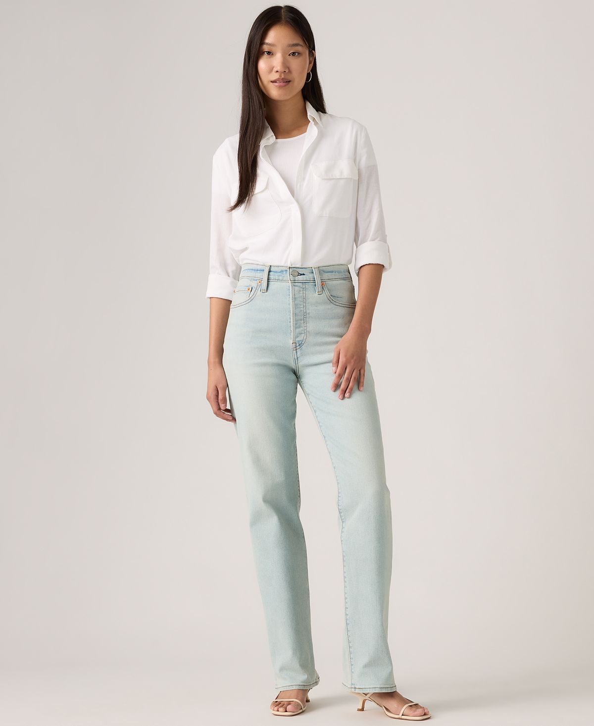 Levi's Women's Ribcage High-Rise Straight Full Length Jeans view 2 — MAYCSS fashion products