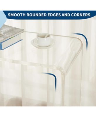 38" Narrow Acrylic Console Table with Square Legs, Clear