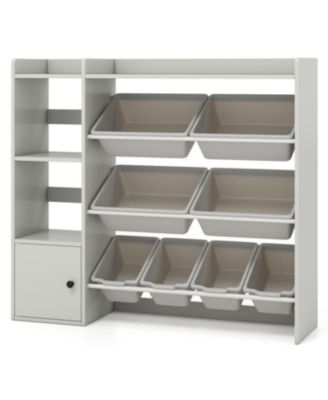 Children s Toy Organizer with Bookshelf and Cabinet Door