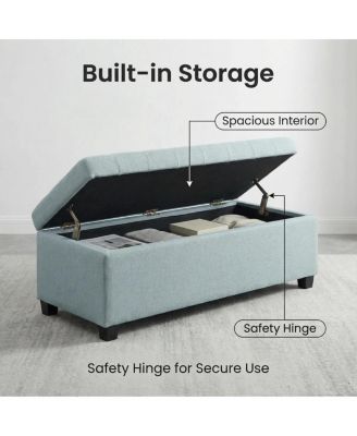 49.75" Furniture Baby Tufted Storage Ottoman Bench with Wooden Legs