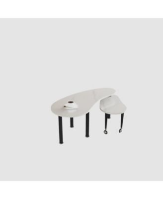 Contemporary rotatable cocktail table with solid rubber wood legs