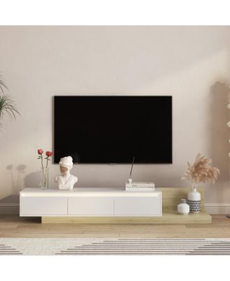 Modern TV Stand with LED Lights & Storage for Living Room