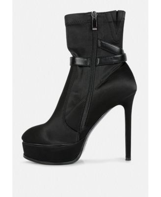 Rag and Co Womens Doesburg Satin Stiletto Ankle Boot