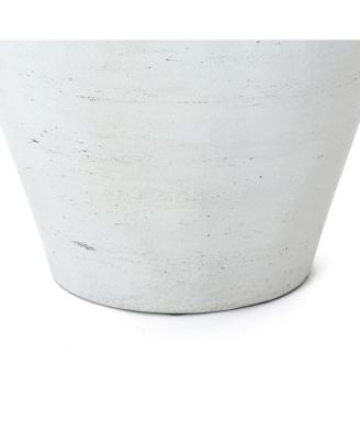 13.5" Floor Vase, Cement White Rustic Vases for Flowers, Large Vases for Decor Living Room, Decorative Flower Vase for Home Decor