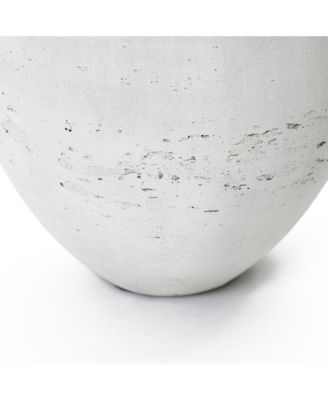 13" Cement Large Floor Vase, Antique White Rustic Vases, Decorative Terracotta Vases Home Decor, Farmhouse Pottery Home Accent