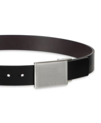Boys' S-XL Two-In-One Reversible Plaque Buckle Dress Belt