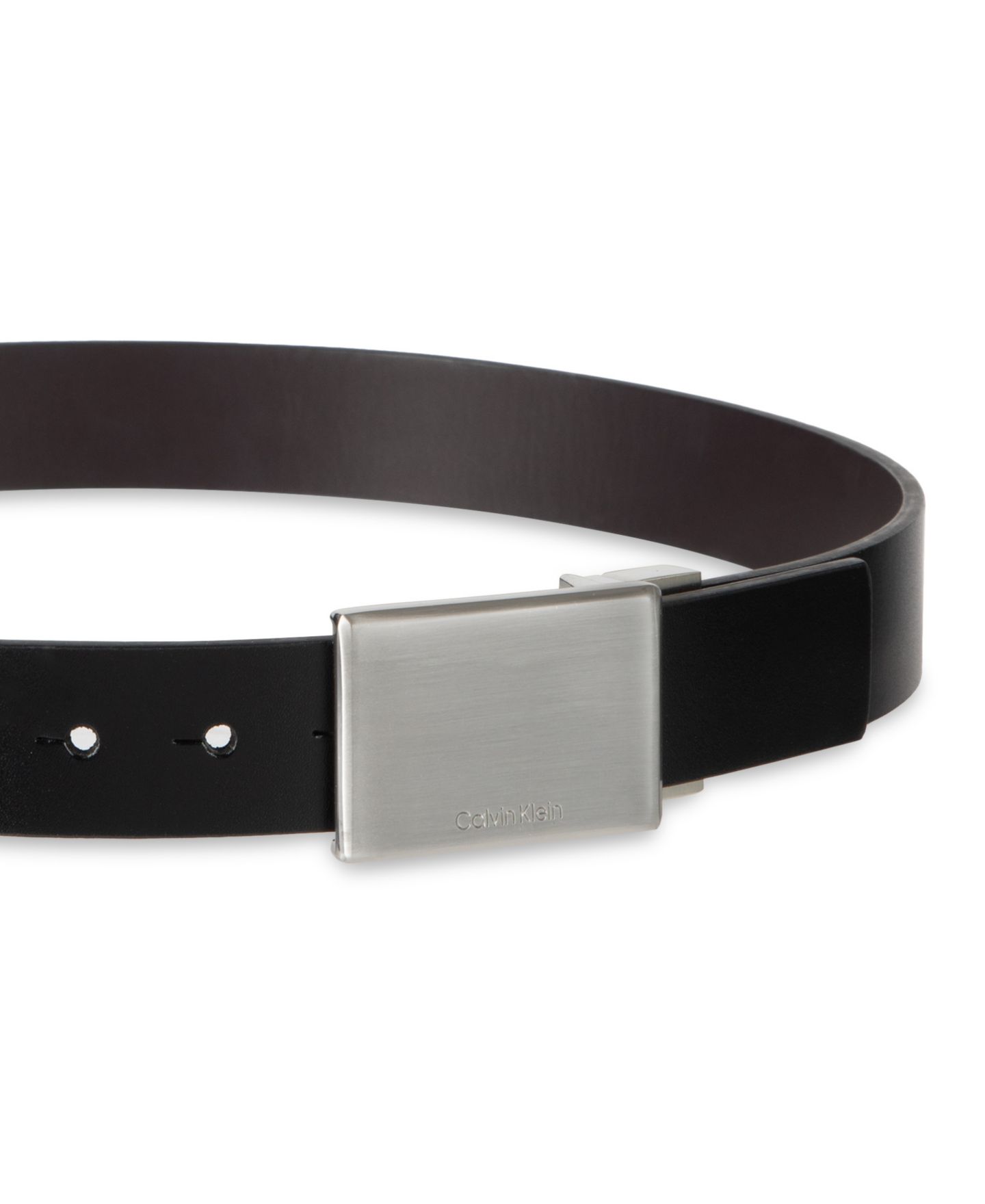 Ремень Calvin Klein Two-In-One Reversible Plaque Buckle Dress Belt для мальчиков, цвет: Чёрный / Коричневый — фото 5