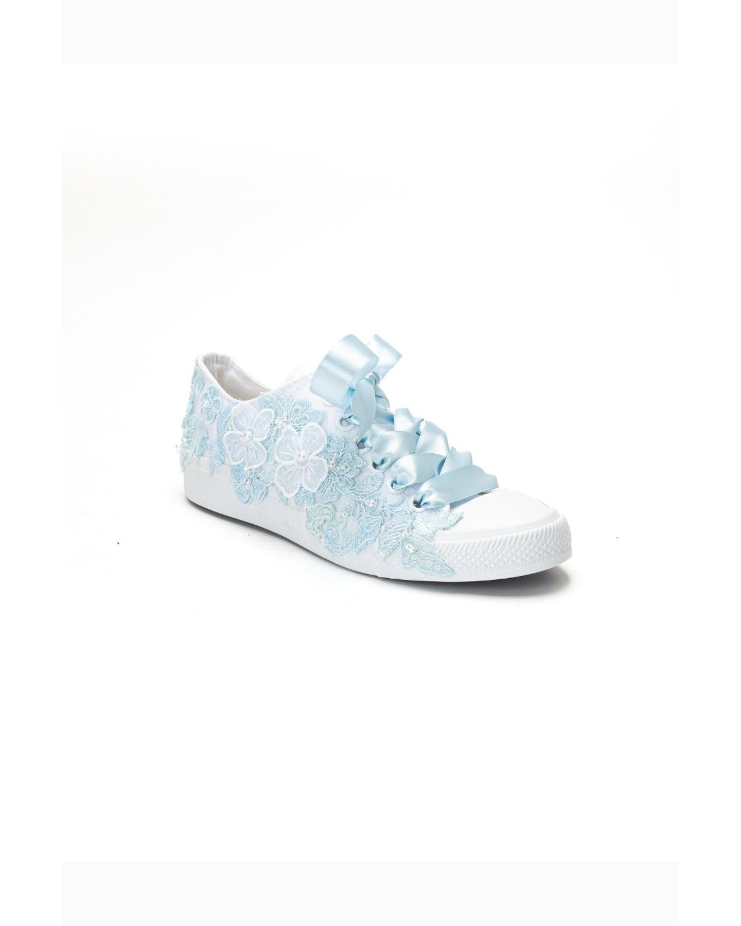 Женские кроссовки Forever & Always Shoes Serenelle Lace Bridal, цвет: Синий — фото 1
