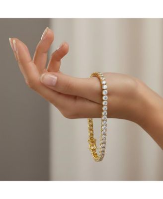 Classic Sterling Silver Radiant Cubic Zirconia Tennis Bracelet