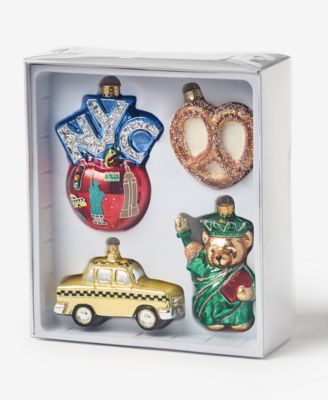 Heritage NYC Glass Figure Ornaments, Set of 4