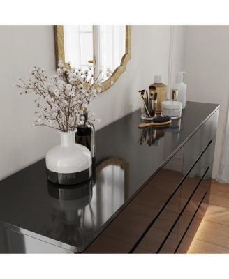 8-Drawer Wood Double Dresser Chest of Drawers