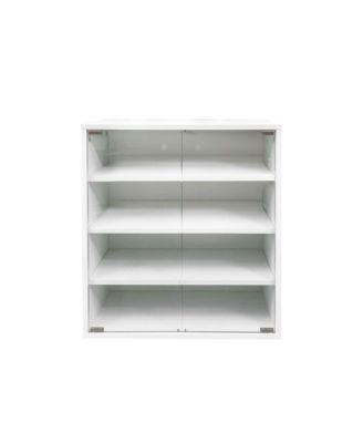 Streamdale RGB LED Shoe Storage Box with Glass Door, Stackable (4 Tier-1)