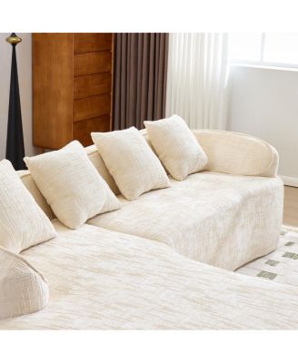 Chenille L-Shaped Sofa - Soft, Durable, Space-Saving Design