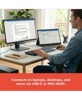 15.6" Portable Full HD 1080p Monitor With USB C Connection For Presentations and Screen Expansion