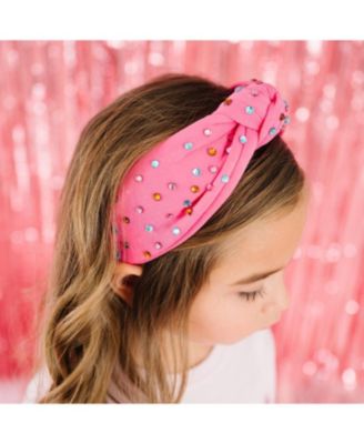 Little and Big Girls Raspberry Rhinestone Headband