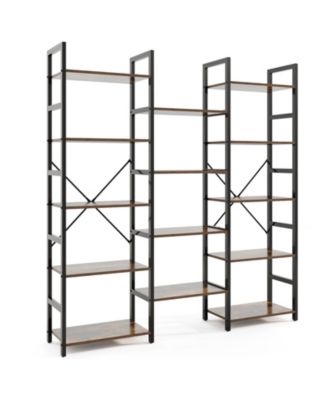 5-tier Triple Wide Heavy-duty Metal Frame Industrial Bookshelf.
